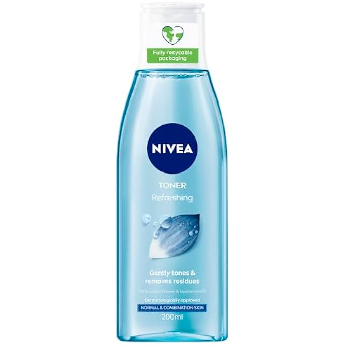 Nivea REFRESHING TONER (200 ML), FACE TONER WITH VITAMIN E, DEEPLY CLEANSES, INVIGORATES THE SKIN, AND REMOVES RESIDUE, EFFECTIVE FACIAL CLEANSER - Image 1